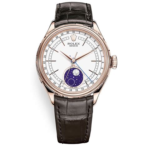 rolex moonphase watch price|rolex cellini leather strap.